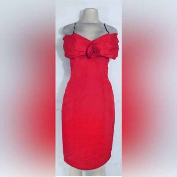 Vintage Gunne Sax by Jessica McClintock Red Semi-Formal size 9 DEADSTOCK RARE - Picture 1 of 8